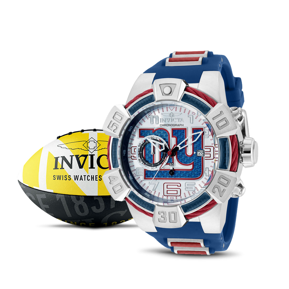 Invicta NFL New York Giants Men's Watch - 52mm, Blue, Red (35788)