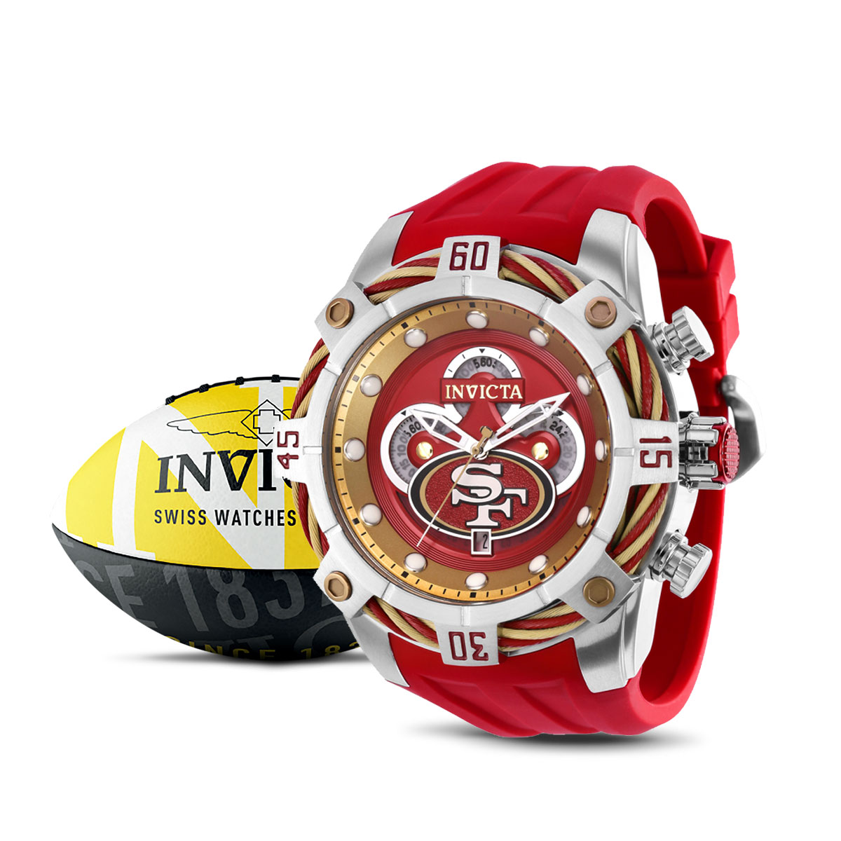 Invicta NFL San Francisco 49ers Men's Watch - 52mm, Red (35863)