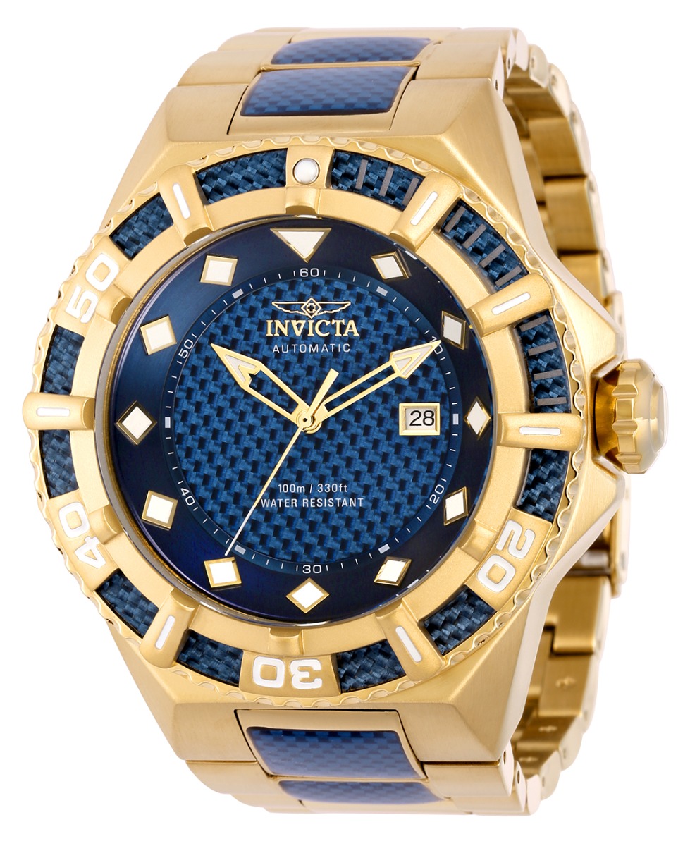 Invicta Pro Diver Automatic Men's Watch - 65mm, Gold, Blue (36031)