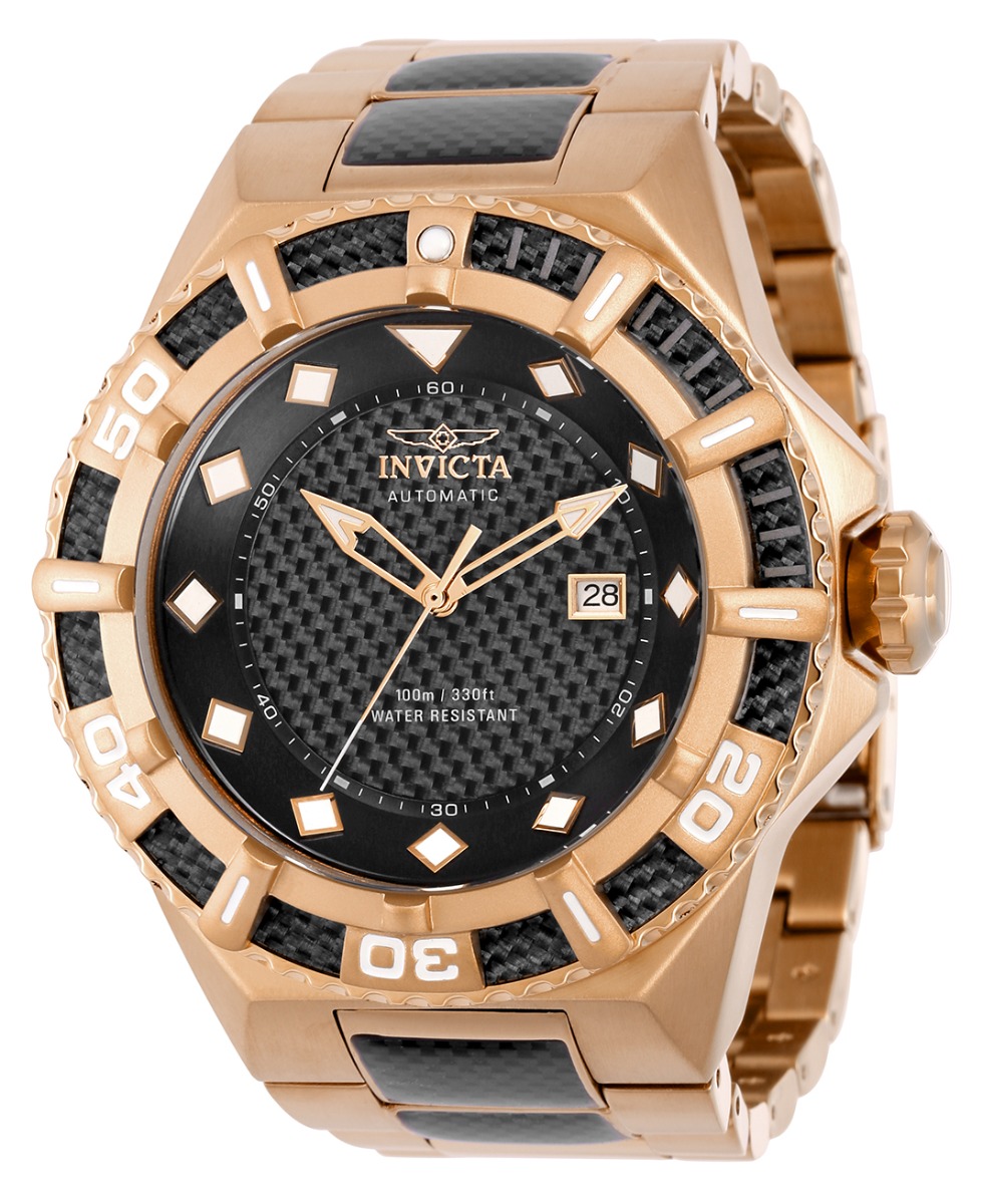 Invicta Pro Diver Automatic Men's Watch - 65mm, Gold, Black (36032)