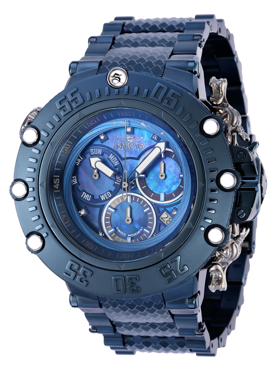 Invicta Subaqua SHUTTER 0.08 Carat Diamond Men's Watch w/ Metal, Mother of Pearl & Oyster Dial - 52mm, Dark Blue (36315)