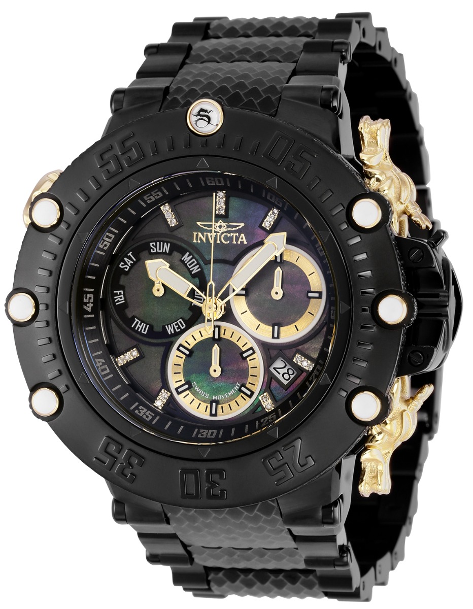 Invicta Subaqua SHUTTER 0.08 Carat Diamond Men's Watch w/ Metal, Mother of Pearl & Oyster Dial - 52mm, Black (36316)