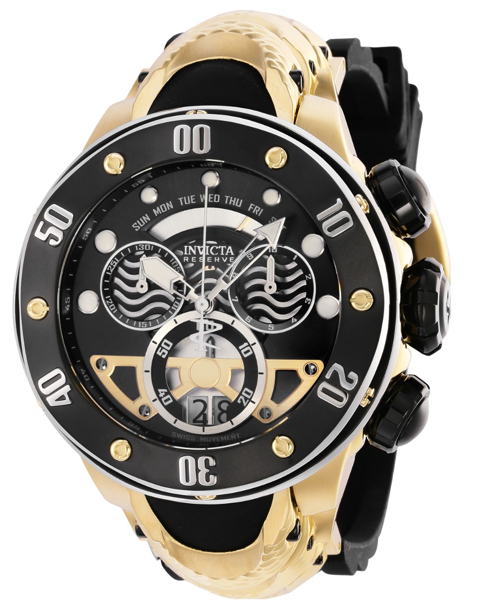 Invicta Reserve Kraken Men's Watch - 54mm, Black, Gold (36324)