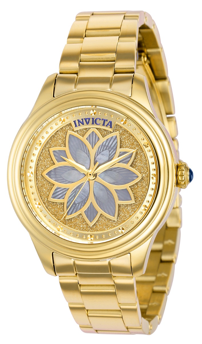 Invicta Wildflower Women's Watch w/ Metal & Mother of Pearl Dial - 35mm, Gold (37085)