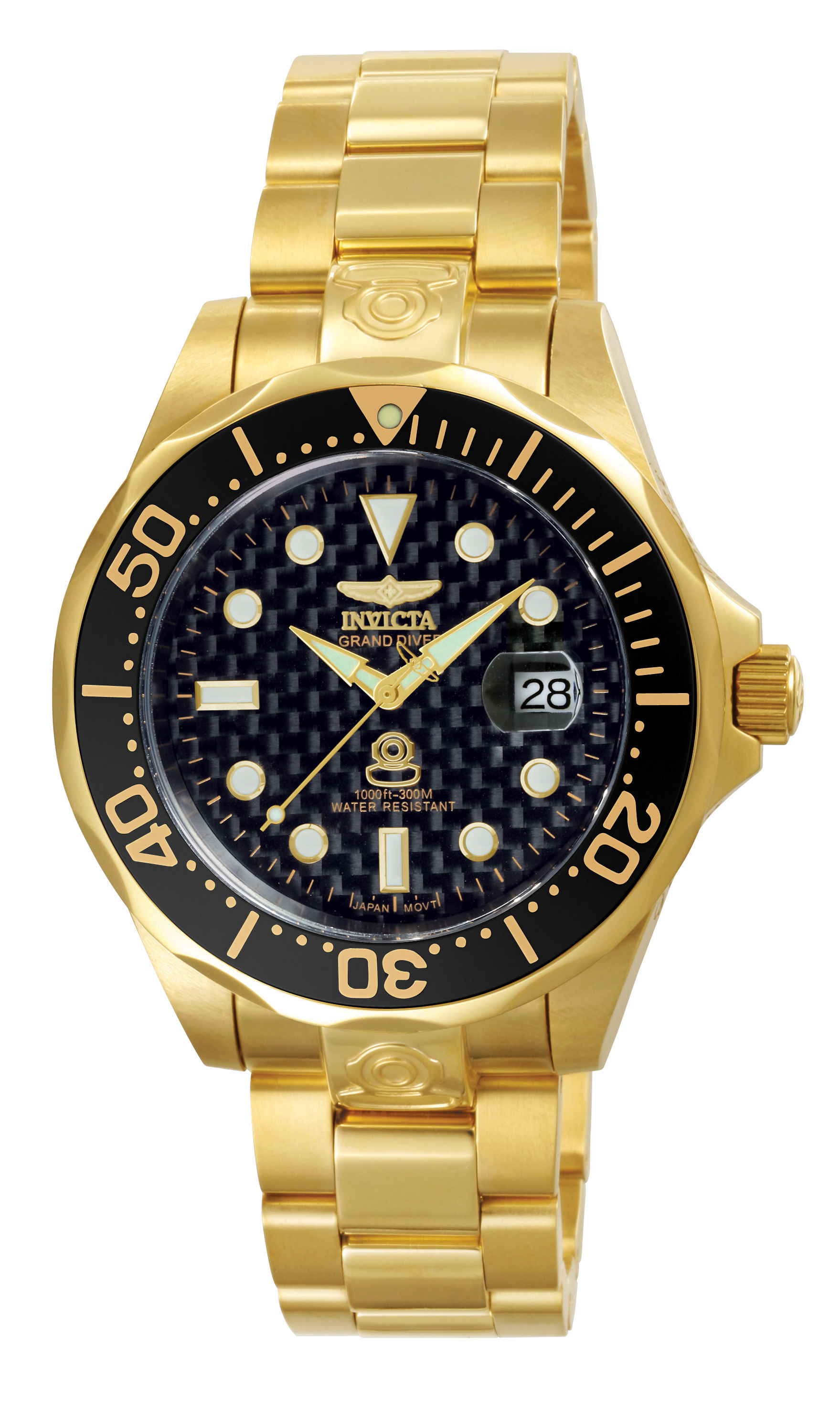 Pre-Owned Invicta Pro Diver Automatic Men's Watch - 47mm Stainless Steel Case, Stainless Steel Band, Gold (AIC-10642)