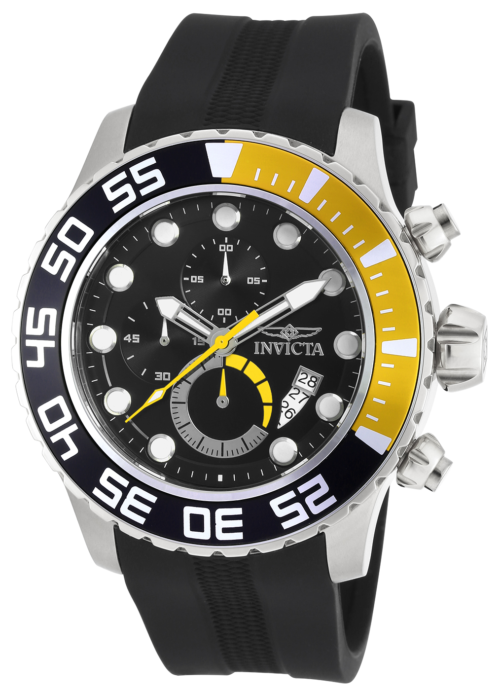 Pre-Owned Invicta Pro Diver Quartz Men's Watch - 52mm Stainless Steel Case, Polyurethane Band, Black (AIC-20449)