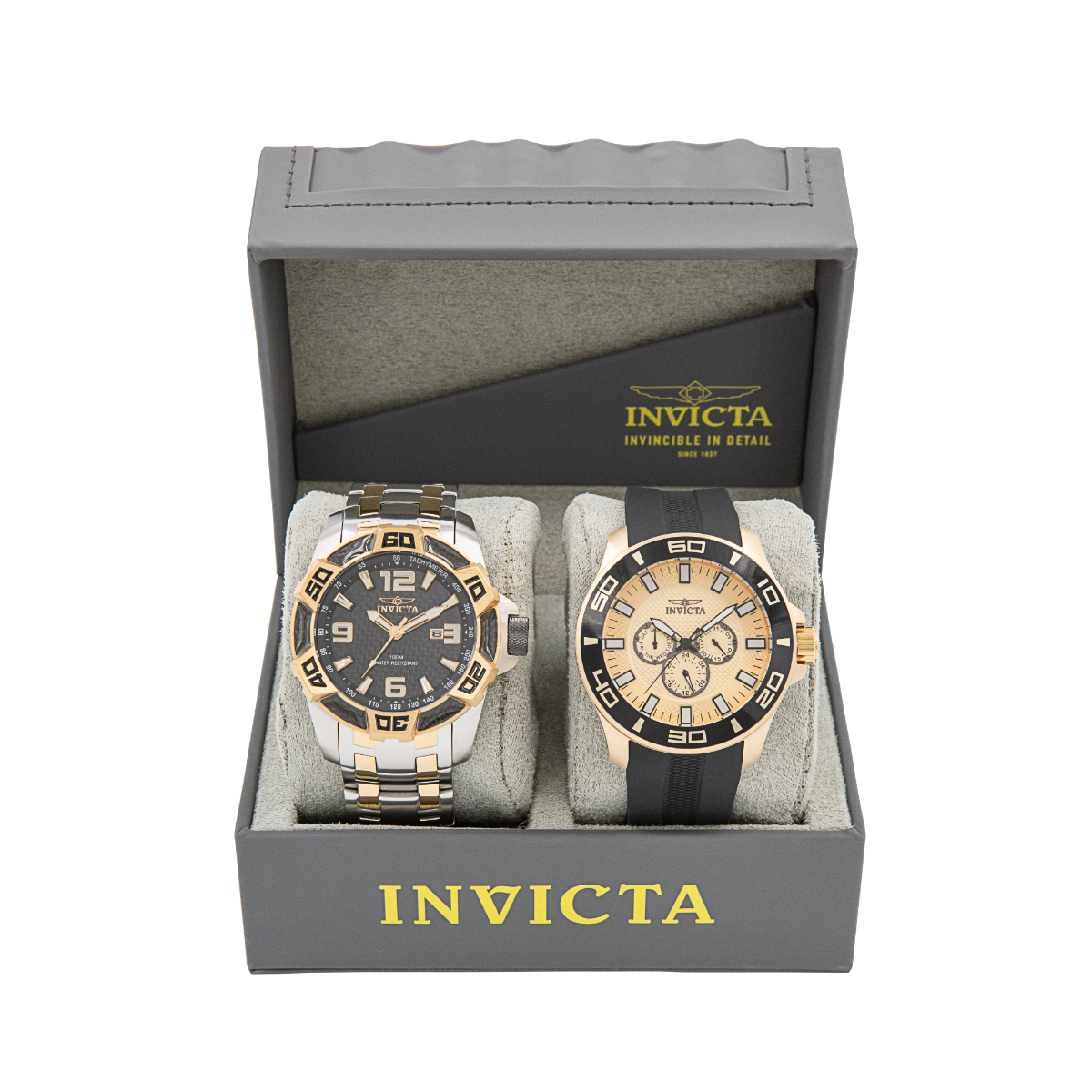 Invicta Pro Diver SCUBA Men%27s Watch - 50mm, Steel, Gold - Special Edition Bundle - (B-35546-35742-AU21)