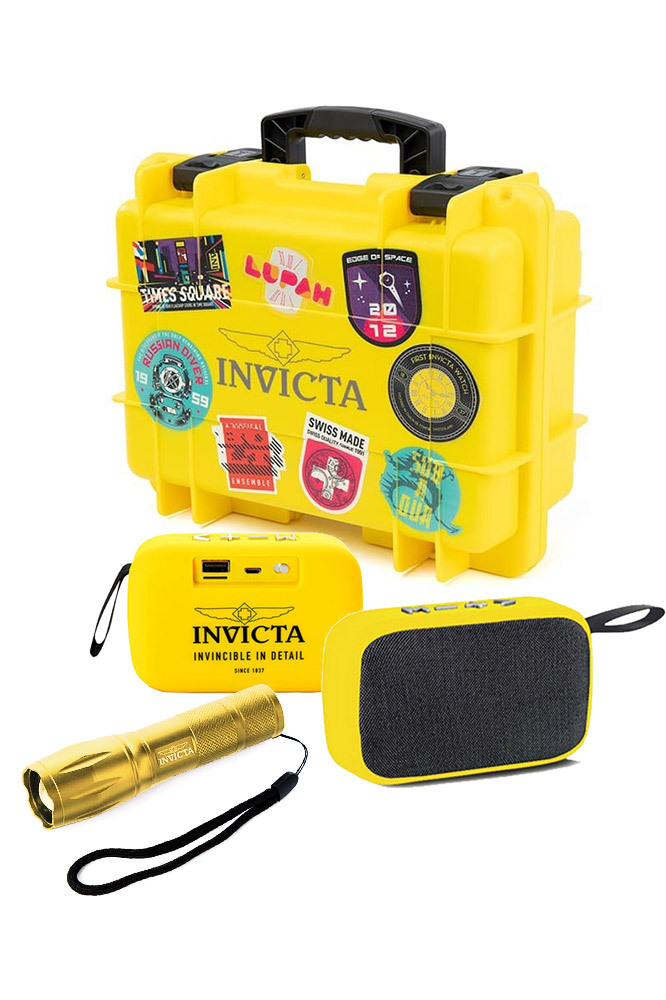 Invicta Dive Case w/ Speaker, and Flashlight(DC8-BNDL-YEL)