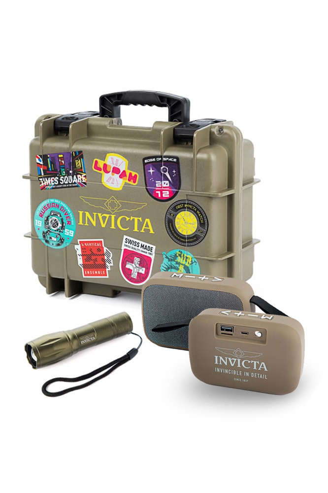 Invicta Dive Case w/ Speaker, and Flashlight (DC8-BNDL-GRN)