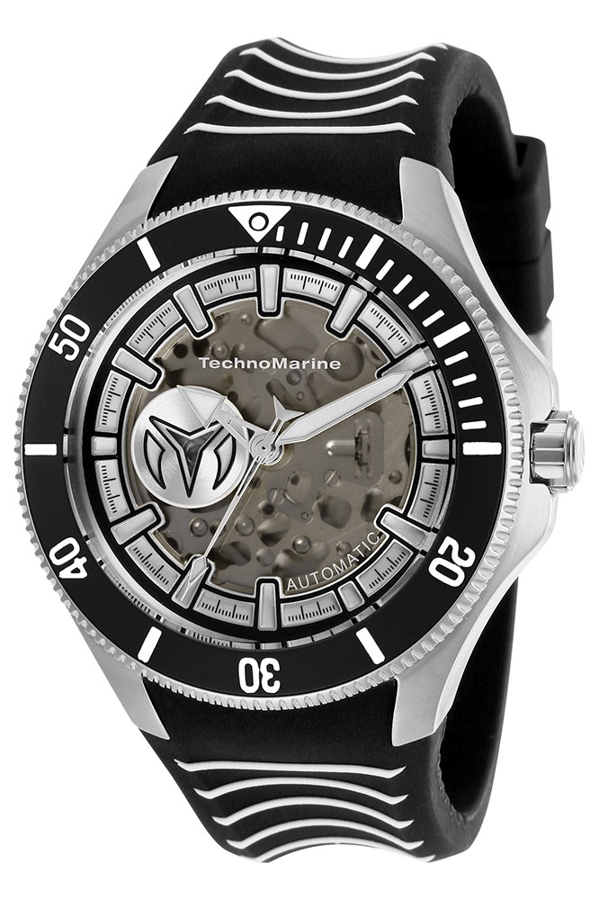 TechnoMarine Cruise Shark Automatic Men's Watch - 47mm, Black, White (TM-118019)