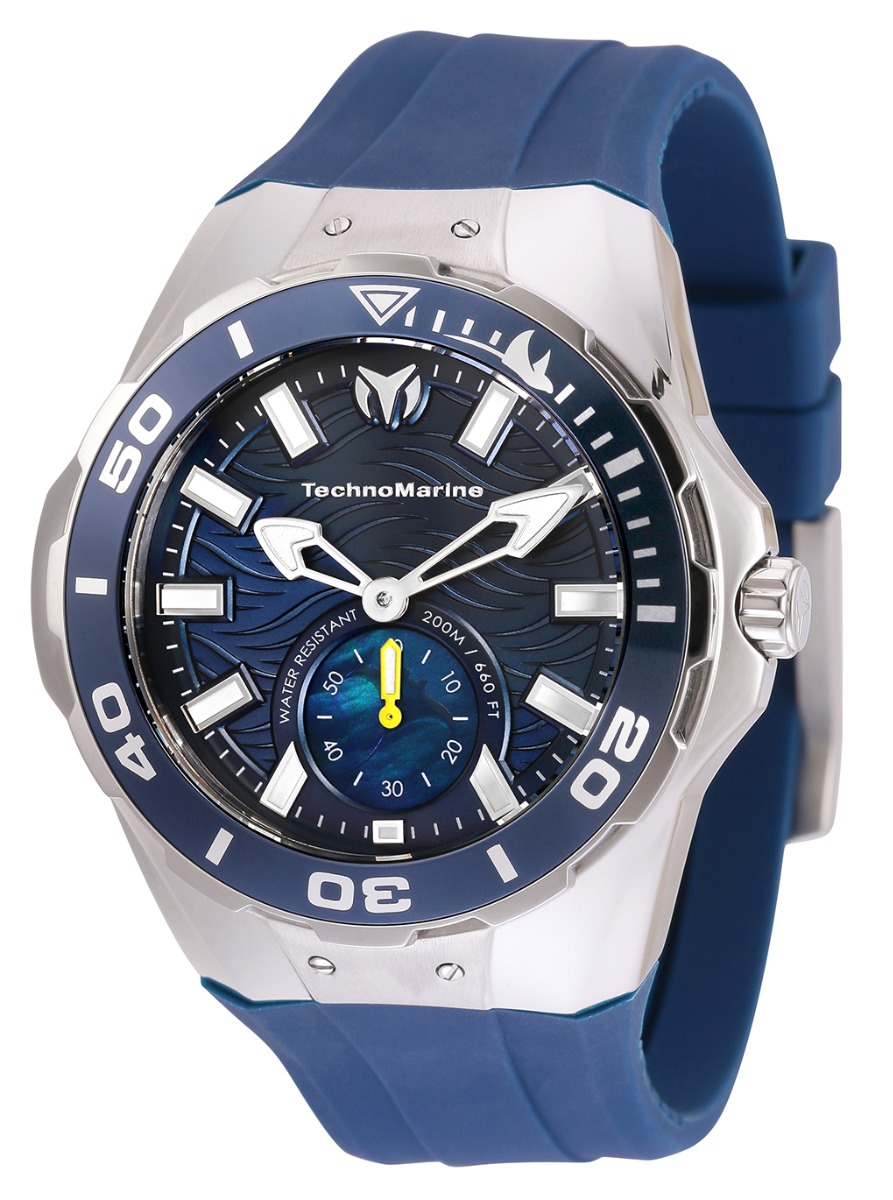 TechnoMarine Cruise Monogram Men's Watch w/ Metal & Mother of Pearl Dial - 49mm, Blue (TM-120007)