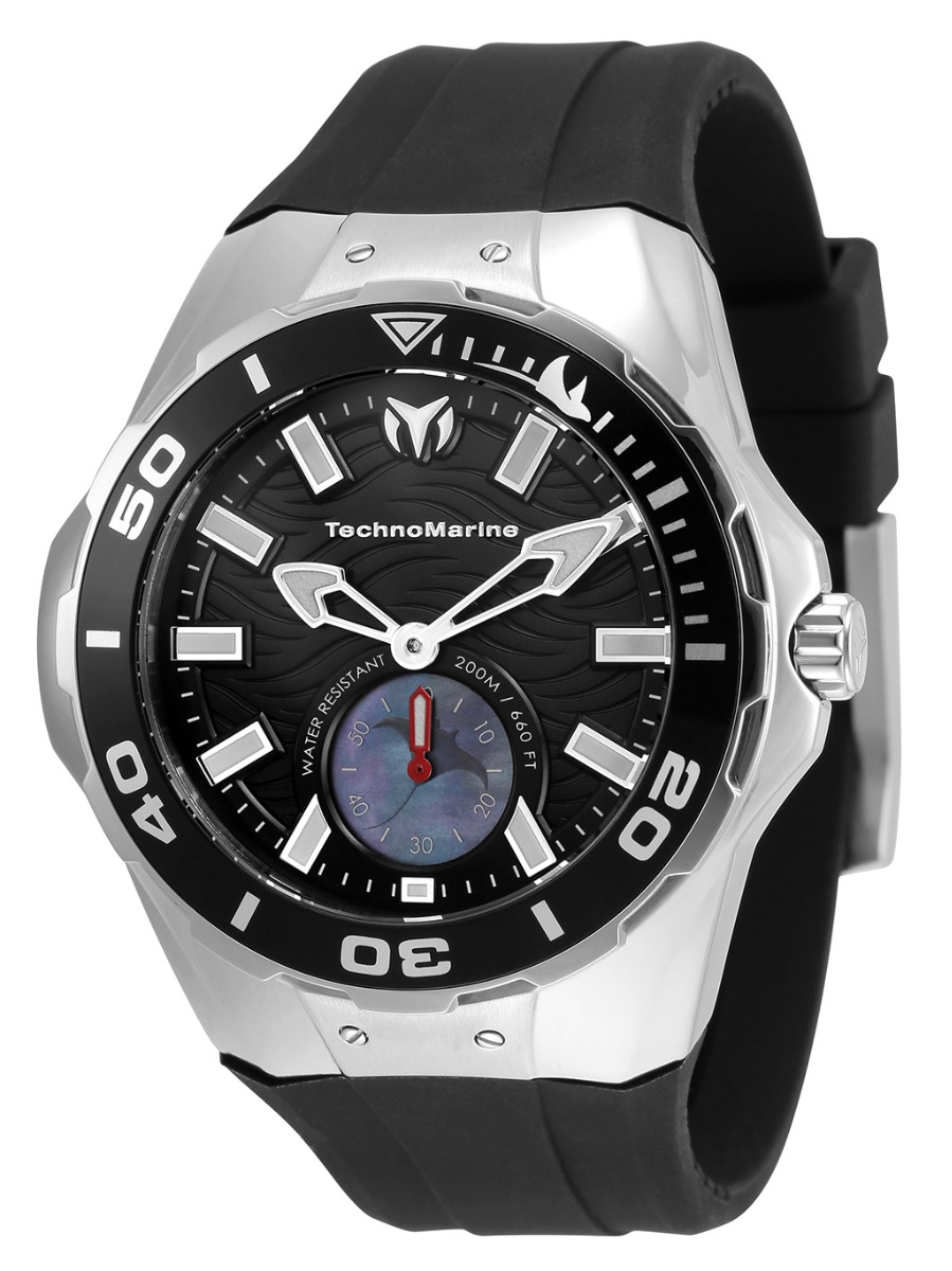 TechnoMarine Cruise Monogram Men's Watch w/ Metal & Mother of Pearl Dial - 49mm, Black (TM-120010)