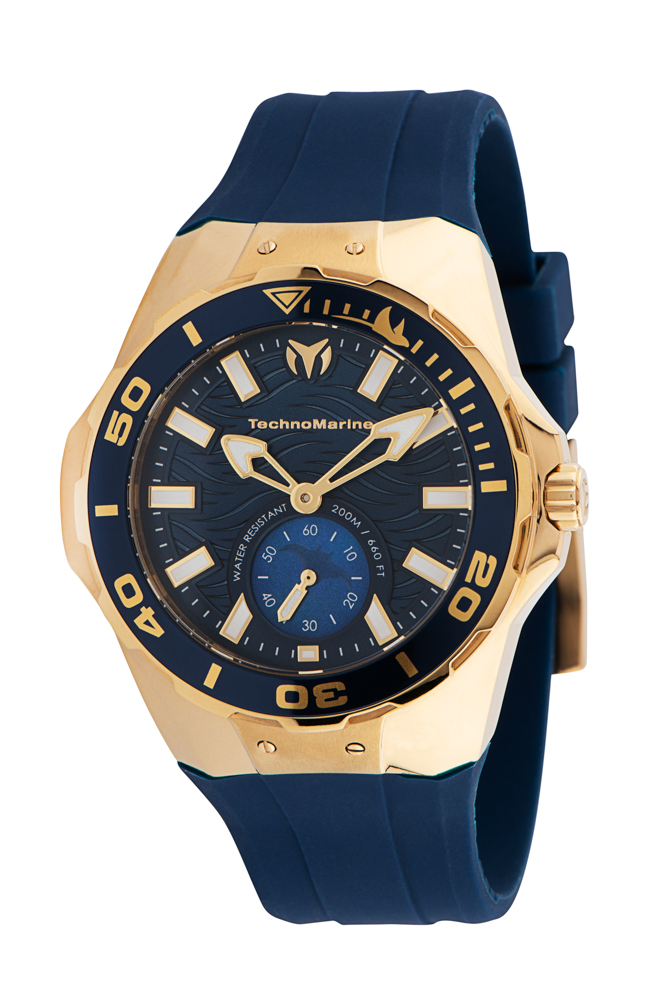 TechnoMarine Cruise Monogram Men's Watch w/ Metal & Mother of Pearl Dial - 49mm, Blue (TM-120017)