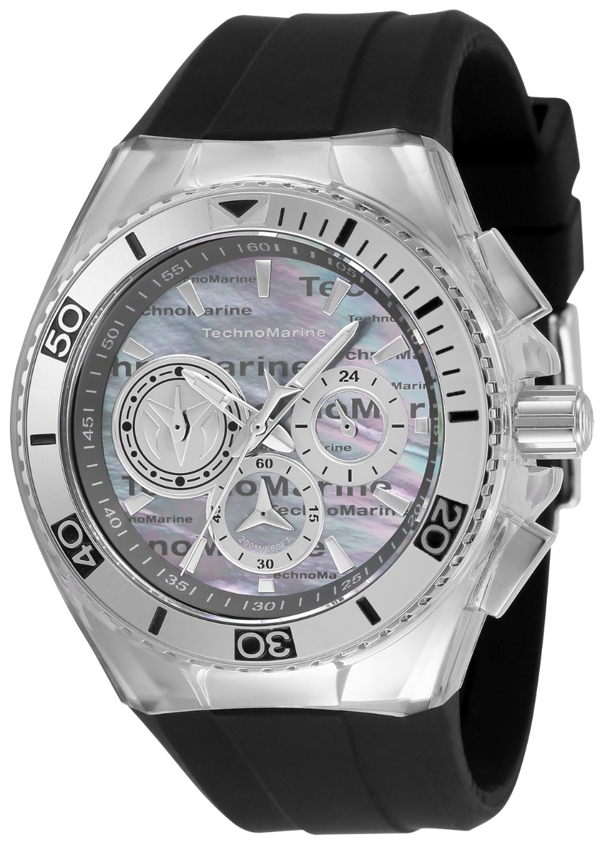 TechnoMarine Cruise California Men's Watch w/ Metal, Mother of Pearl & Oyster Dial - 46.65mm, Black (TM-120023)