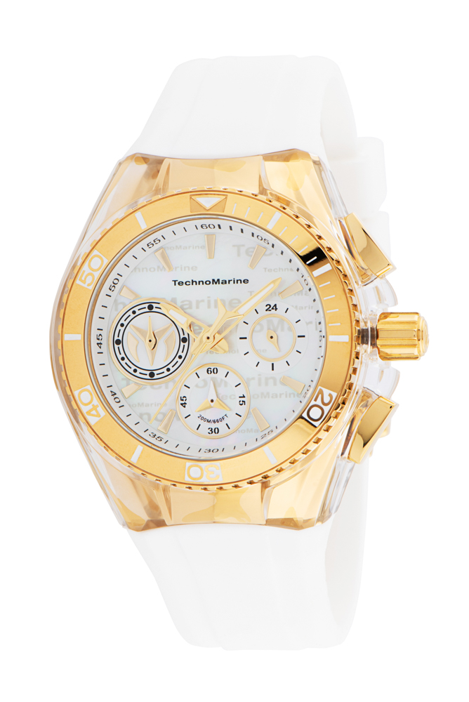TechnoMarine Cruise California Women's Watch w/ Metal, Mother of Pearl & Oyster Dial - 40.57mm, White (TM-120028)