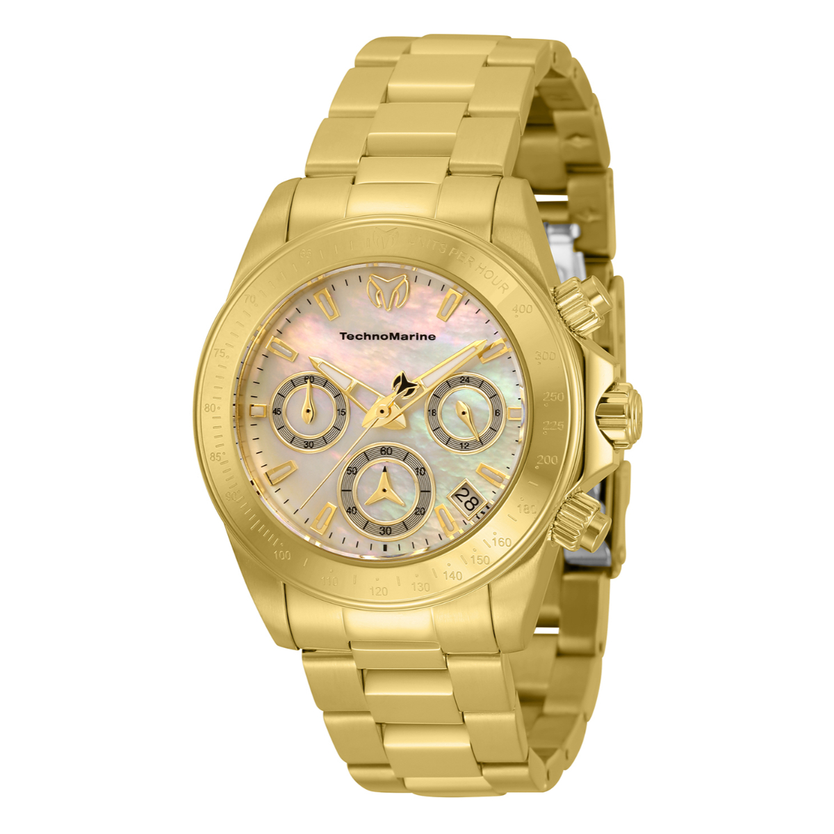 Technomarine Manta Ray Women%27s Watch w/Mother of Pearl Dial - 38mm, Gold (TM-220045)