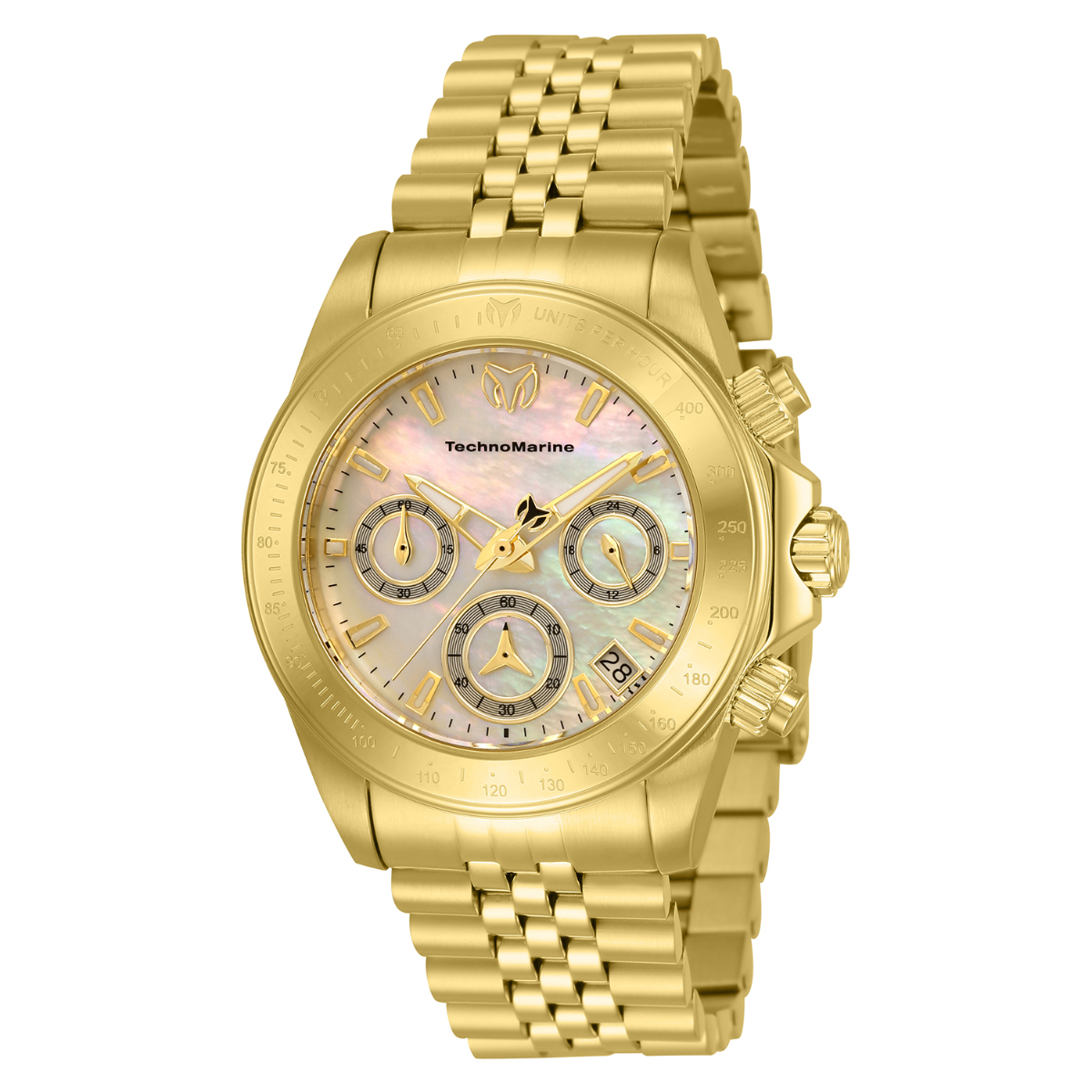 Technomarine Manta Ray Women%27s Watch w/Mother of Pearl Dial - 38mm, Gold (TM-220050)