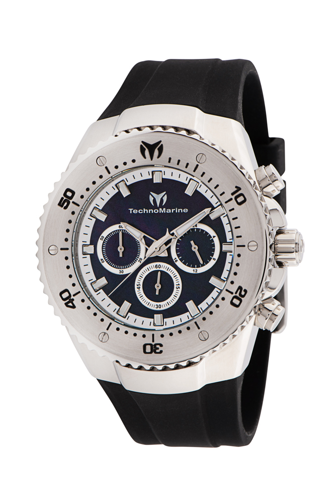 TechnoMarine Manta Sea Men's Watch w/ Mother of Pearl Dial - 48mm, Black (TM-220066)