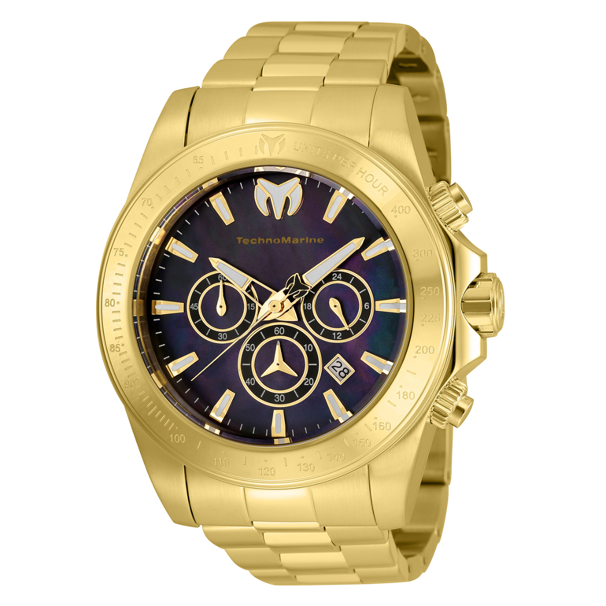Technomarine Manta Grand Men%27s Watch w/Mother of Pearl Dial - 47mm, Gold (TM-220136)
