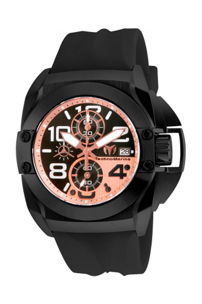 Pre-Owned TechnoMarine Reef Black Quartz Men's Watch - 45mm Stainless Steel Case, Silicone Band, Black (AIC-TM-515014)
