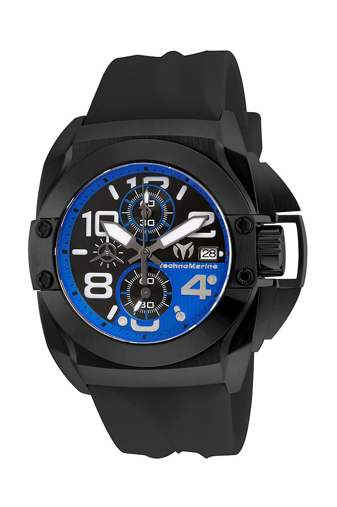 Pre-Owned TechnoMarine Reef Quartz Men's Watch - 45mm Stainless Steel Case, Silicone Band, Black (AIC-TM-515016)