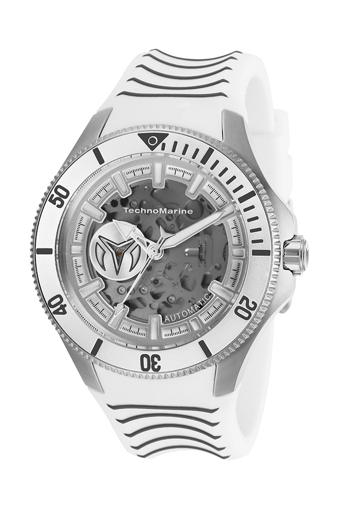 TechnoMarine Cruise Shark Automatic Men%27s Watch - 47mm, White, Grey (TM-118021)